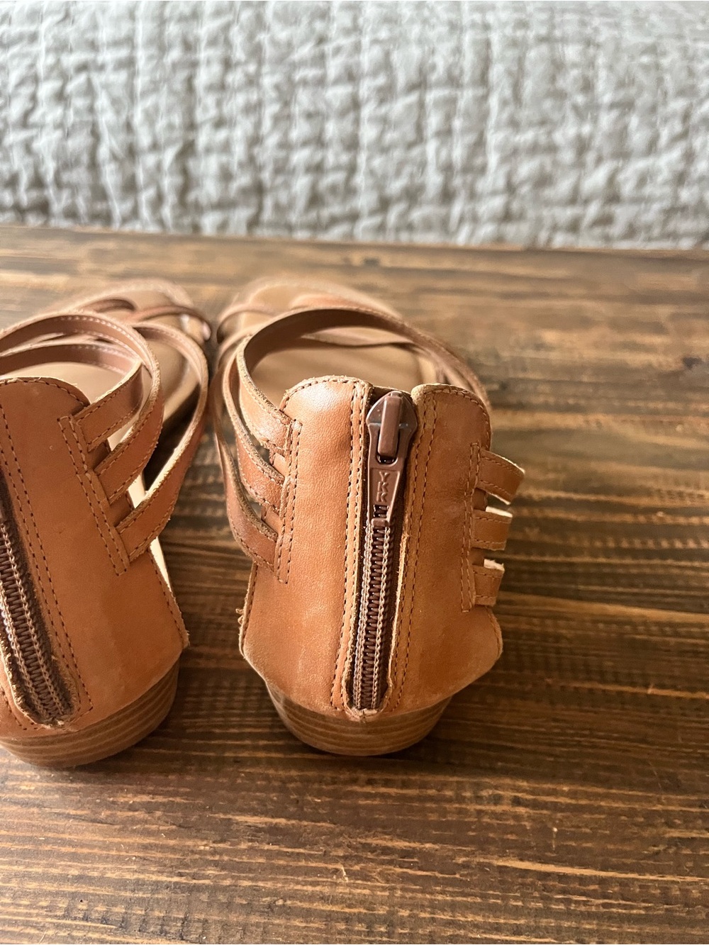 Women's Brown Strappy Leather Sandals - Picture 5 of 5